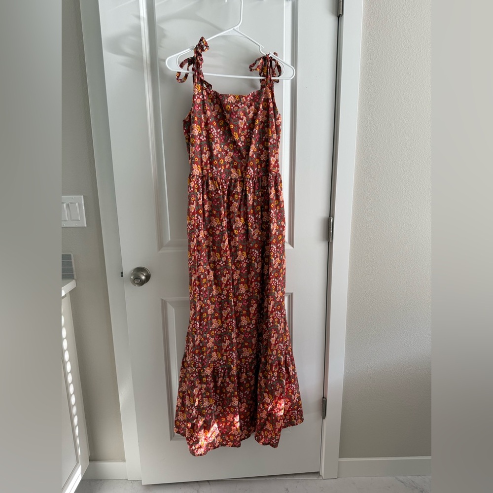 dip Floral Maxi Dress - Red and Yellow